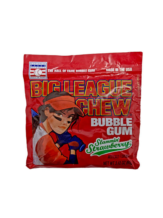 Big League Chew Slammin' Strawberry Gum 2.12oz Pack or 12 Count Box