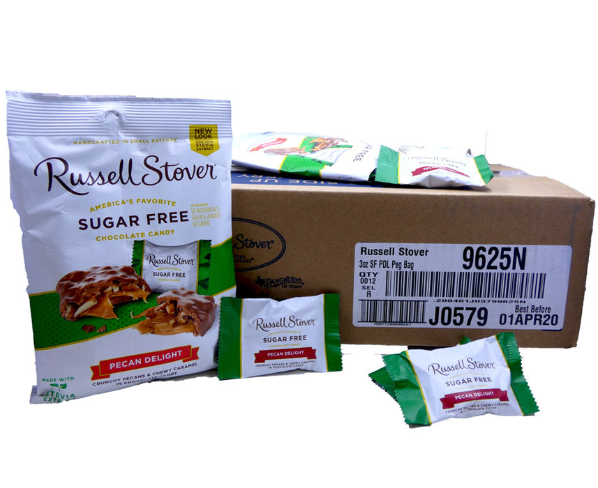 DISCONTINUED ITEM - Russell Stover Sugar Free Pecan Delight 3oz Bag or 12 Count Box