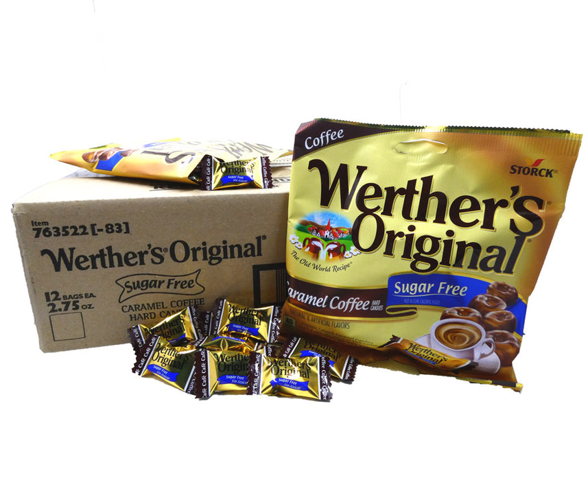 Werther's Original Sugar Free Caramel Coffee 2.75 oz Bag or 12 Count Box