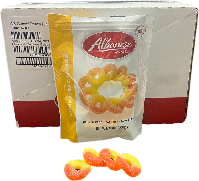 Albanese Gummi 8oz Bag Peach Rings