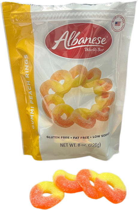 Albanese Gummi 8oz Bag Peach Rings