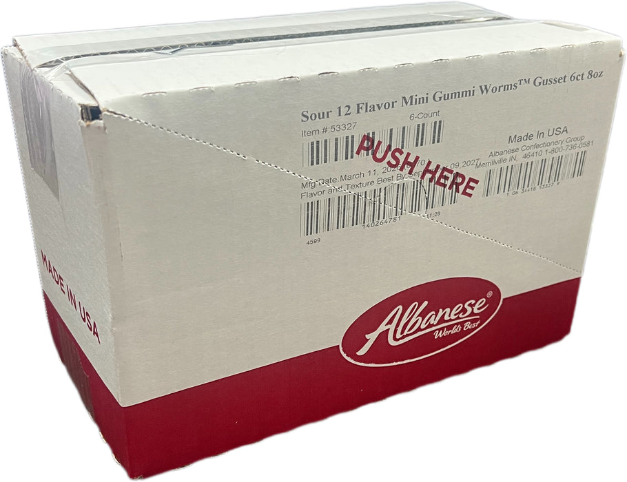 Albanese Gummi Worms 8oz Sour 12 Flavor Mini