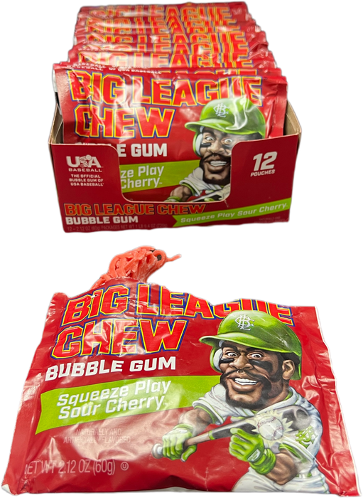 Big League Chew 2.12oz Pouch Squeeze Play Sour Cherry