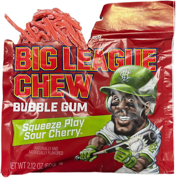 Big League Chew 2.12oz Pouch Squeeze Play Sour Cherry