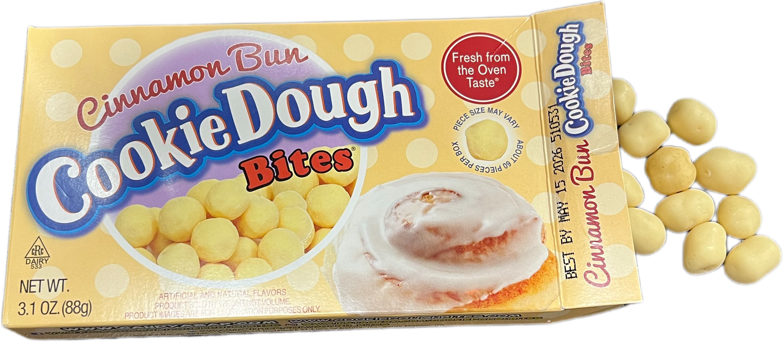 Cookie Dough Bites 3.1oz Cinnamon Bun Theater Box