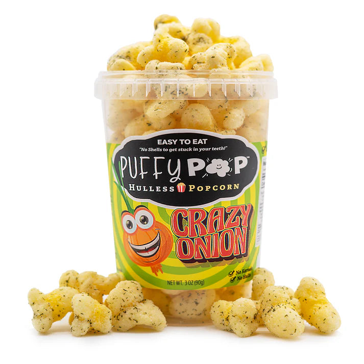 Crack Corn Puffy Pop 3oz Tub Crazy Onion — b.a. Sweetie Candy Store