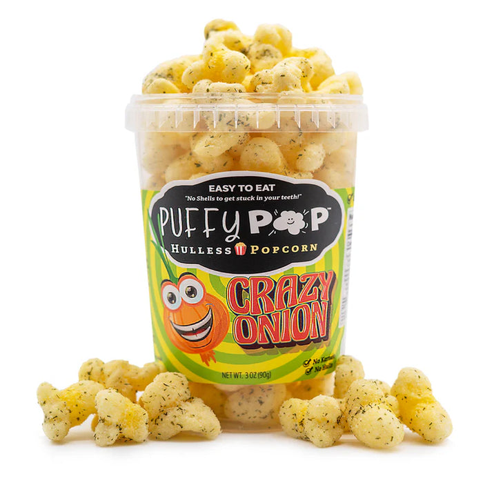 Crack Corn Puffy Pop 3oz Tub Crazy Onion