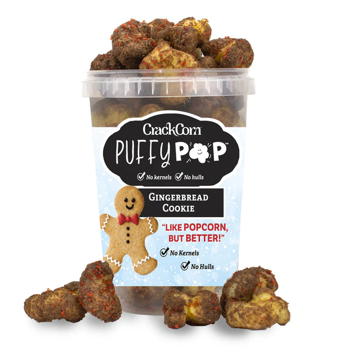 Crack Corn Puffy Pop 4oz Tub Gingerbread Cookie