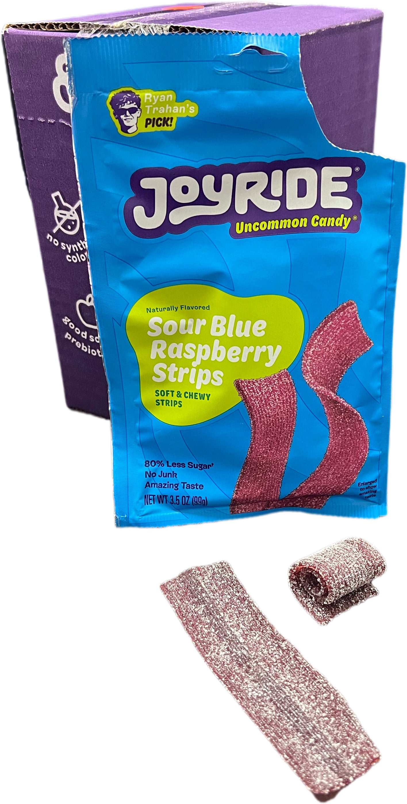 Joyride 3.5oz Bag Sour Blue Raspberry Strips — b.a. Sweetie Candy Store