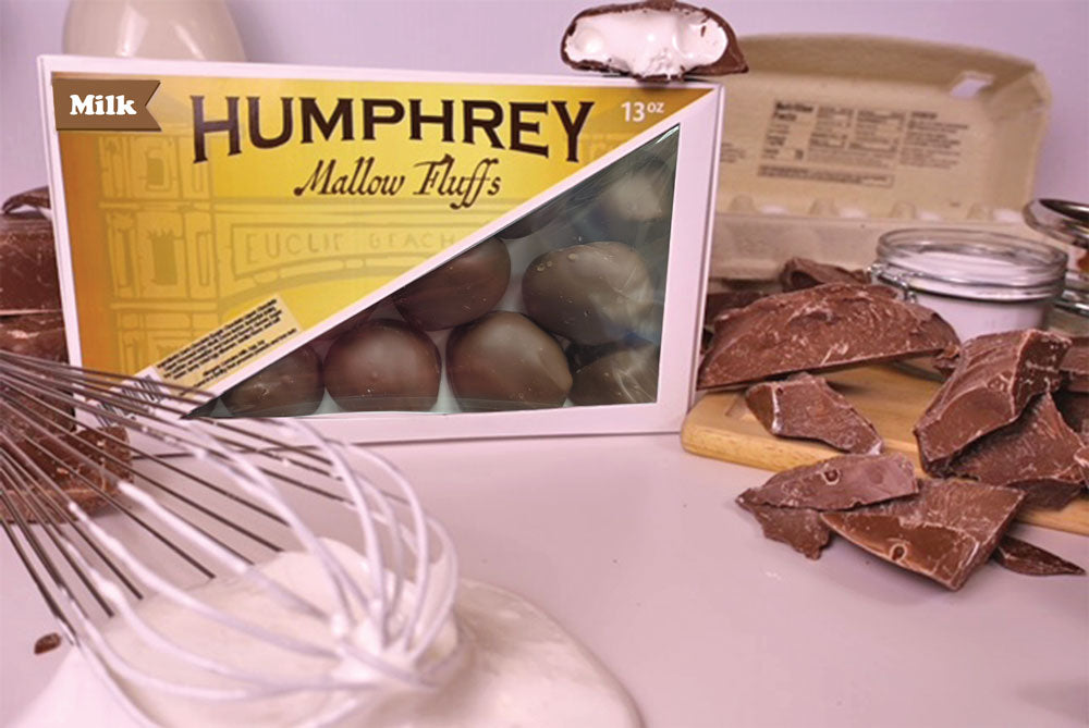 Humphrey Mallow Fluffs 13oz Box Milk Chocolate — b.a. Sweetie Candy Store