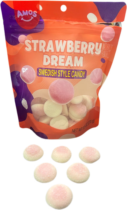 Amos Swedish Style Gummy 9.5oz Bag Strawberry Dream