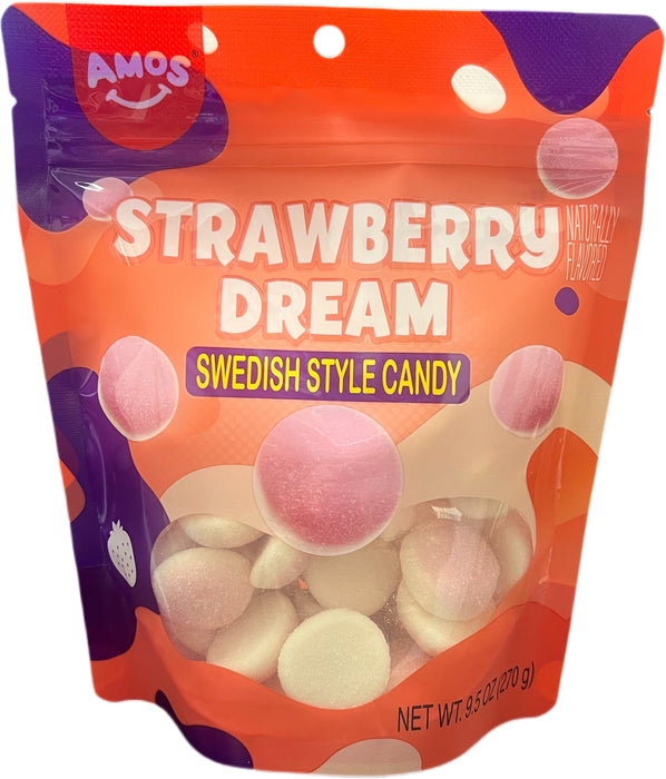 Amos Swedish Style Gummy 9.5oz Bag Strawberry Dream
