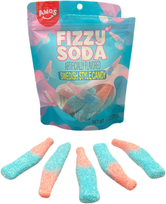 Amos Swedish Style Gummy 9.5oz Bag Fizzy Soda