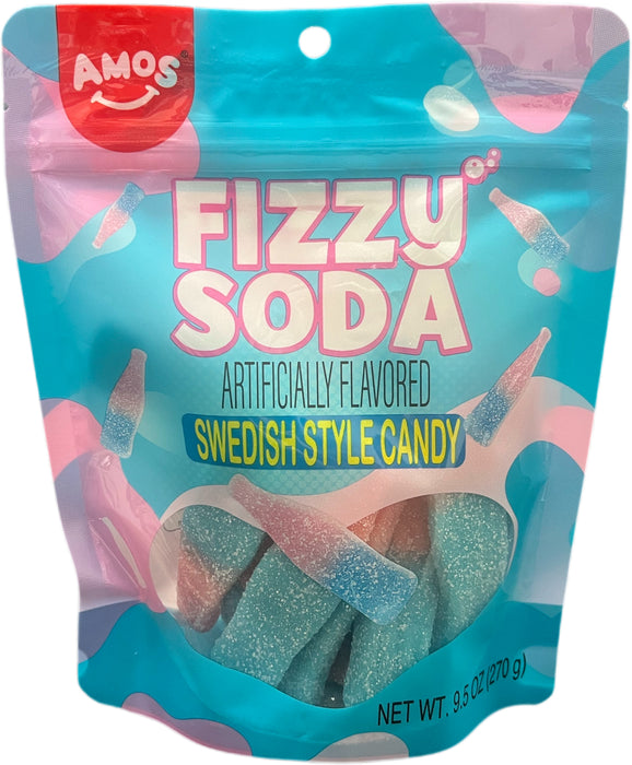 Amos Swedish Style Gummy 9.5oz Bag Fizzy Soda