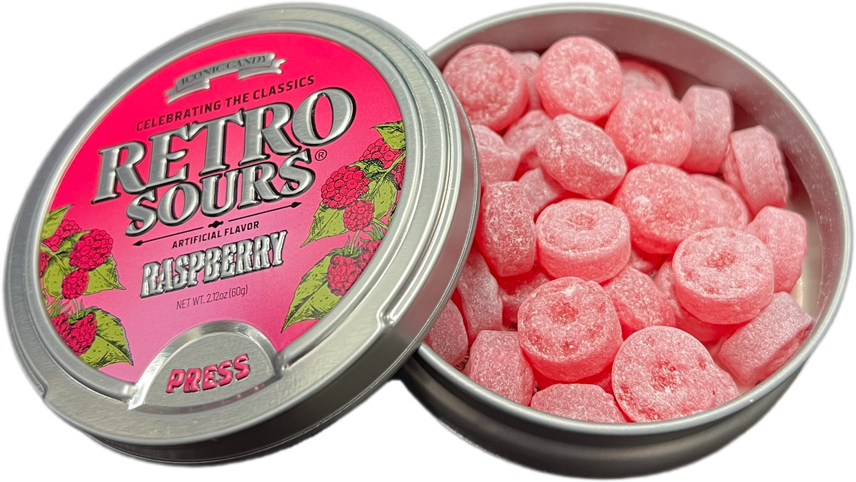 Retro Sours 2.12oz Tin Raspberry