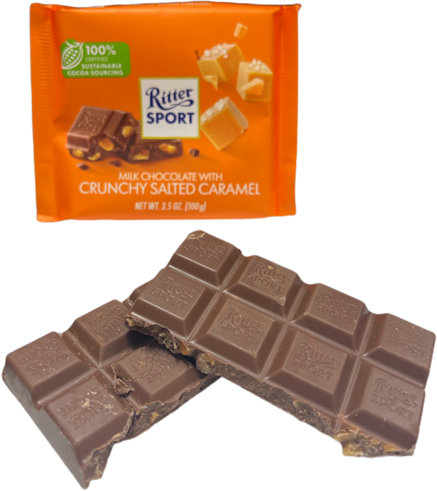 Ritter Sport 3.5oz Bar Milk Chocolate Crunchy Salted Caramel