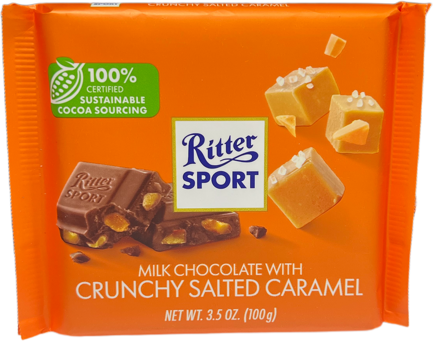 Ritter Sport 3.5oz Bar Milk Chocolate Crunchy Salted Caramel