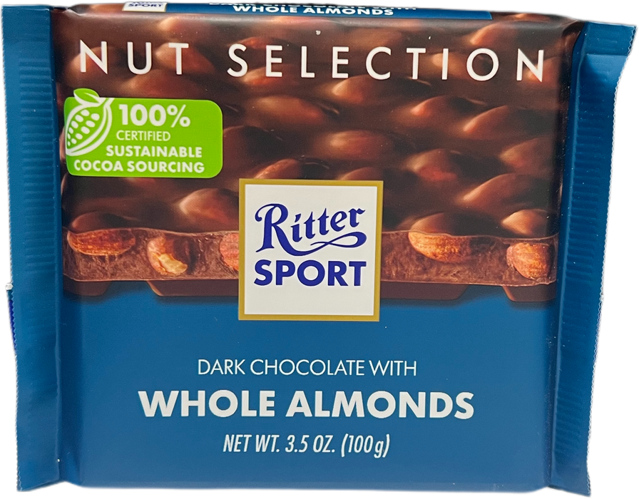 Ritter Sport 3.5oz Bar Dark Chocolate Whole Almonds