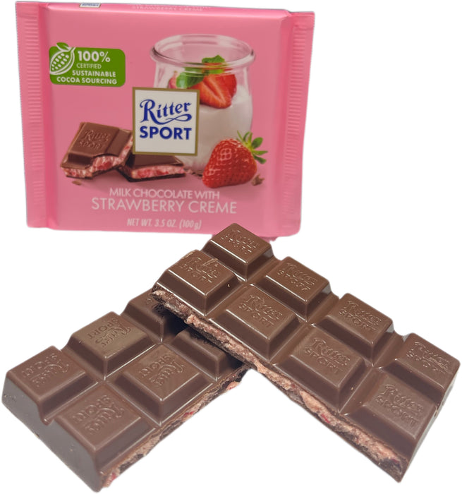 Ritter Sport 3.5oz Bar Milk Chocolate Strawberry Creme
