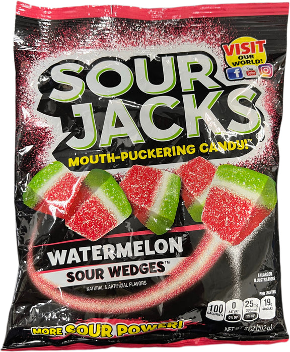 Sour Jacks Wedges Watermelon 5oz Bag