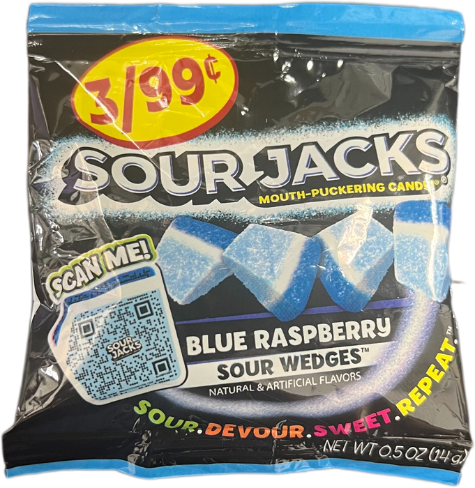 Sour Jacks Wedges Blue Raspberry .5oz Bag