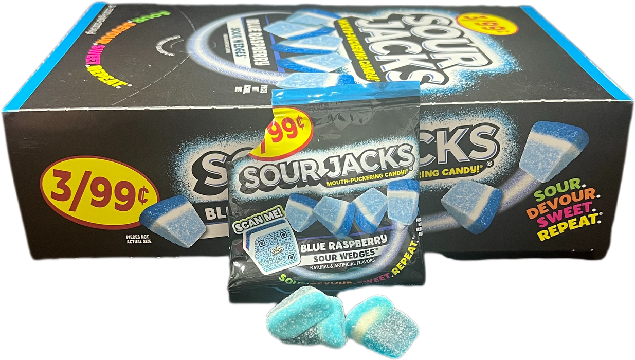Sour Jacks Wedges Blue Raspberry .5oz Bag