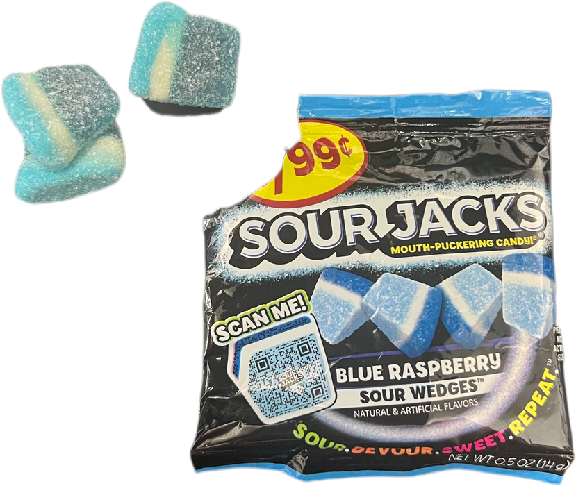 Sour Jacks Wedges Blue Raspberry .5oz Bag