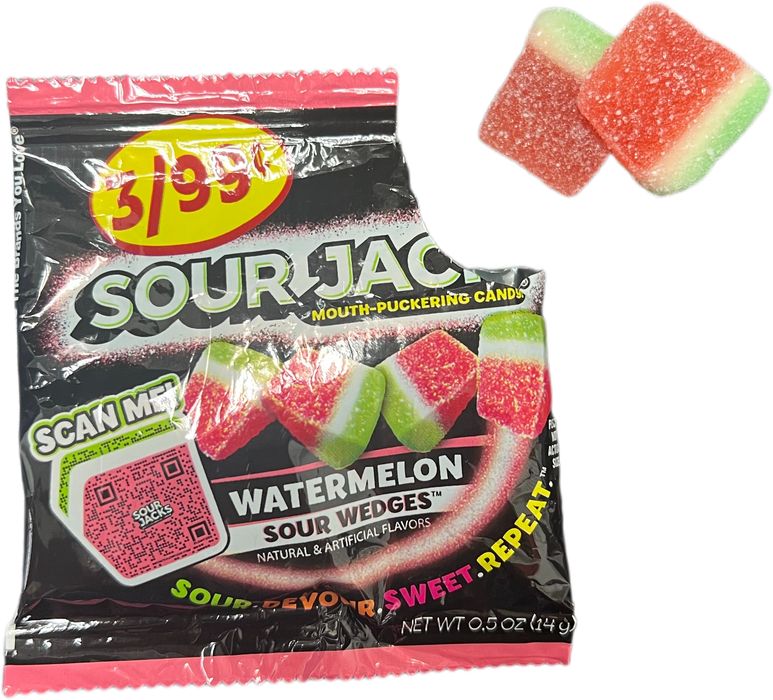 Sour Jacks Wedges Watermelon .5oz Bag