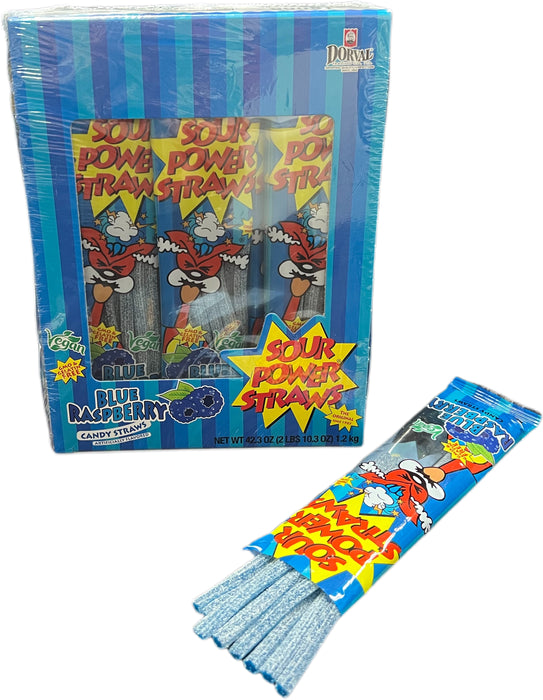 Sour Power Straws Blue Raspberry 1.75oz Package