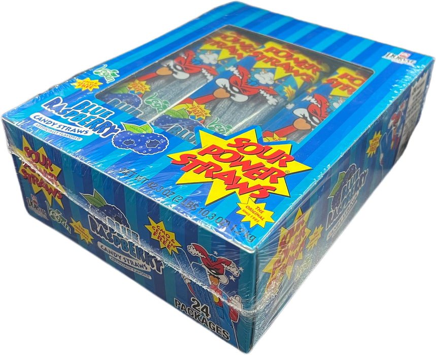 Sour Power Straws Blue Raspberry 1.75oz Package