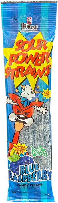 Sour Power Straws Blue Raspberry 1.75oz Package