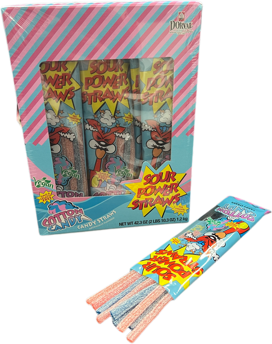 Sour Power Straws Cotton Candy 1.75oz Package