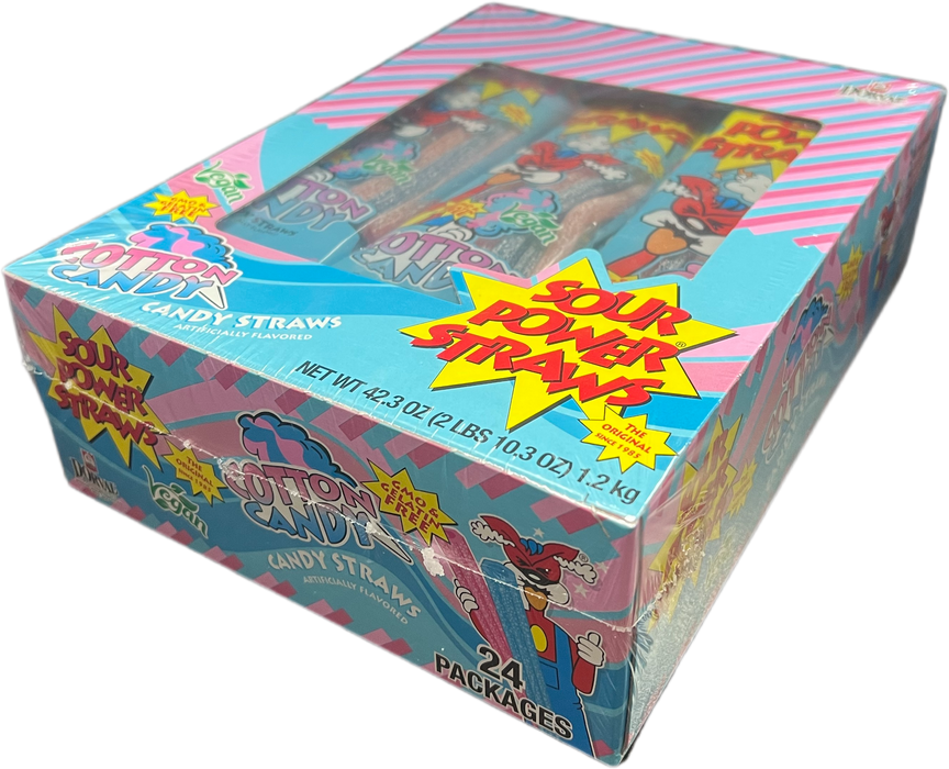 Sour Power Straws Cotton Candy 1.75oz Package