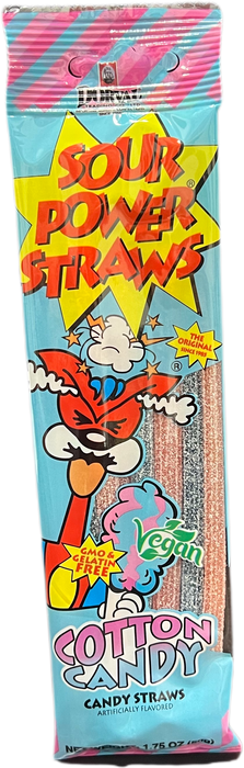 Sour Power Straws Cotton Candy 1.75oz Package