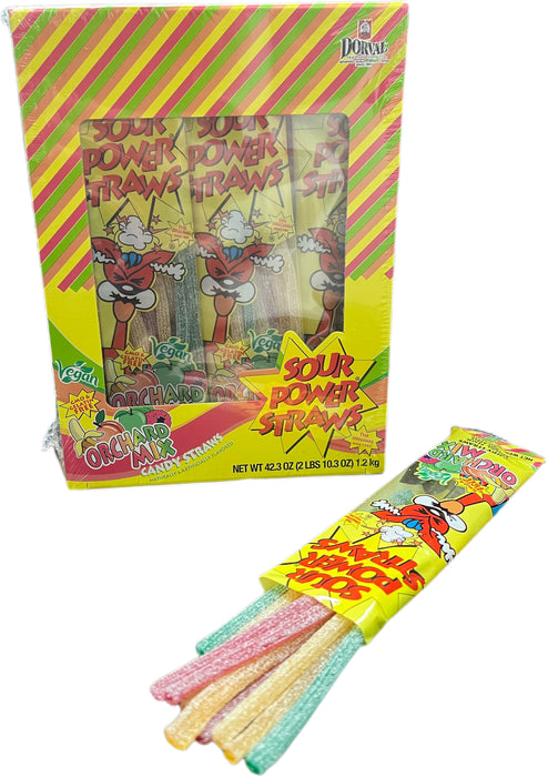 Sour Power Straws Orchard Mix 1.75oz Package