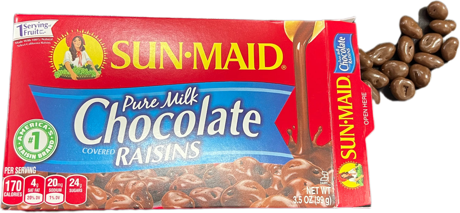 Sunmaid Milk Chocolate Raisins Theater Box 3.5oz