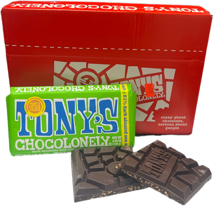 Tony's 6.65oz 51% Dark Almond Sea Salt Chocolate Bar