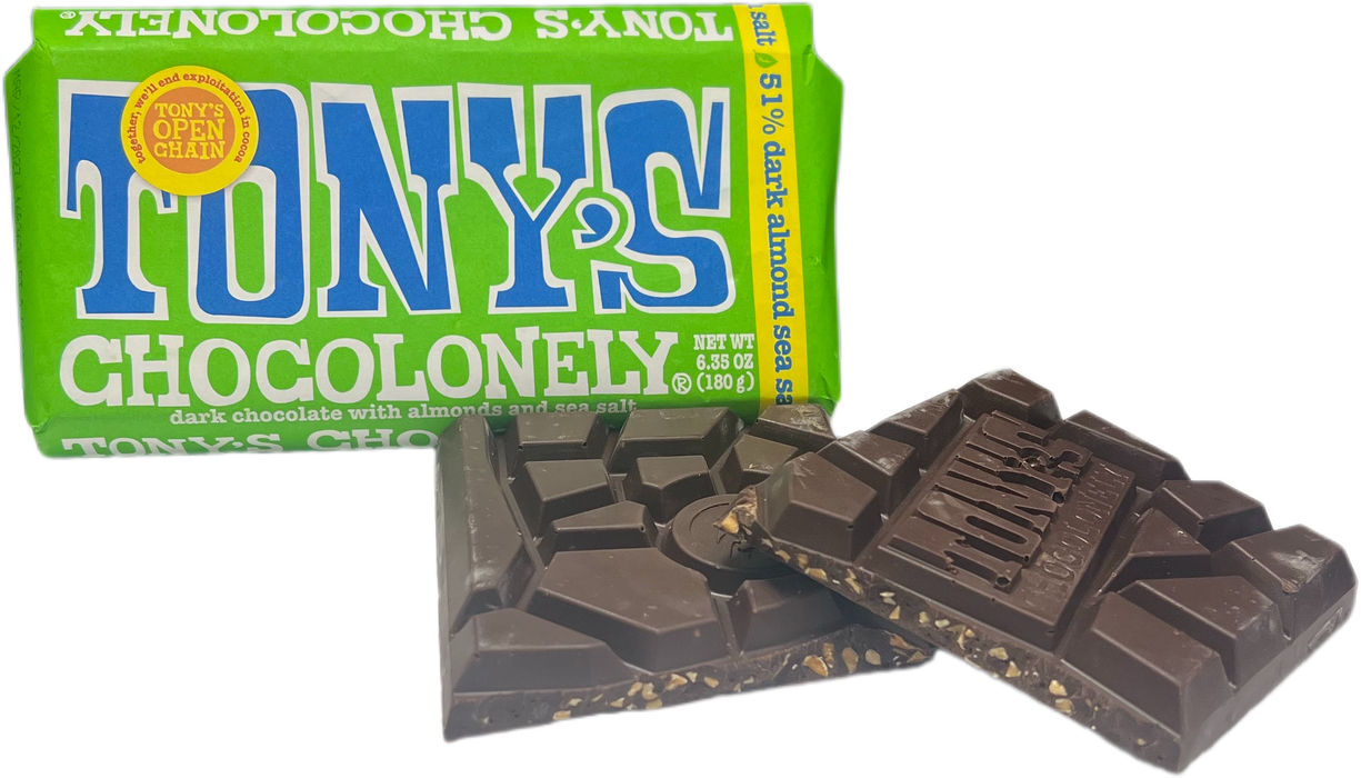 Tony's 6.65oz 51% Dark Almond Sea Salt Chocolate Bar