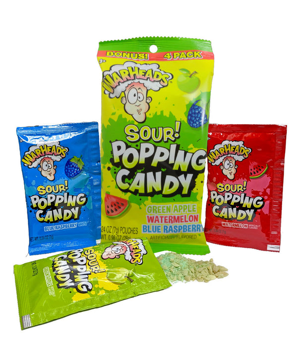 Warheads .98oz Bag 4 Count Popping Candy