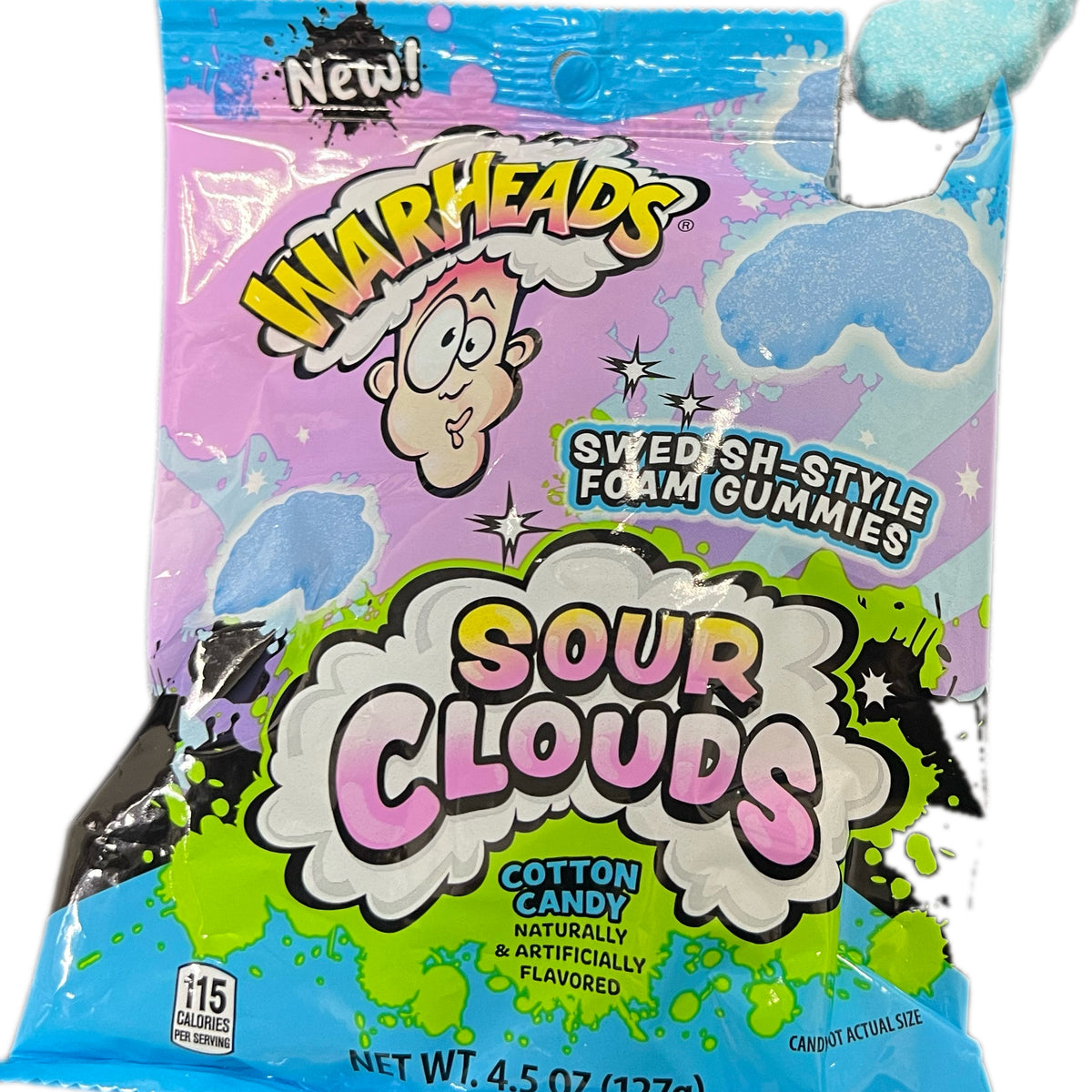 Warheads 4.5oz Bag Extreme Sour Clouds Cotton Candy — b.a. Sweetie