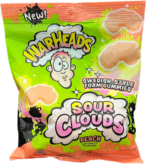 Warheads 4.5oz Bag Extreme Sour Clouds Peach