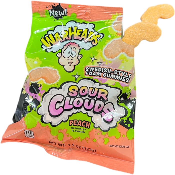 Warheads 4.5oz Bag Extreme Sour Clouds Peach