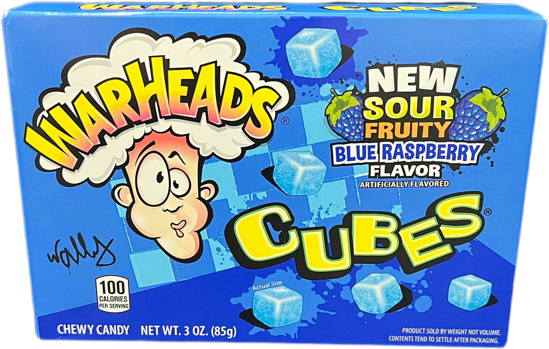 Warheads Blue Raspberry Cubes 3oz Box