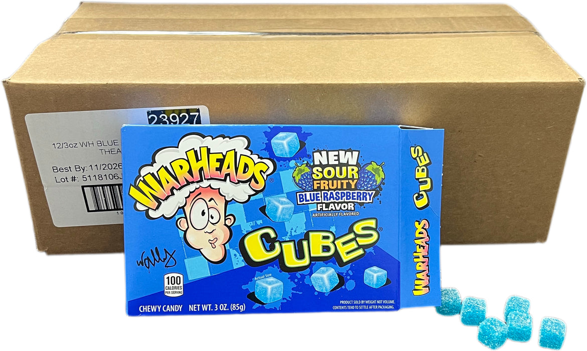 Warheads Blue Raspberry Cubes 3oz Box