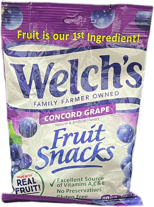 Welch's Fruit Snacks 5oz Bag Concord Grape