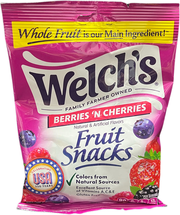 Welch's Fruit Snacks 5oz Bag Berries 'n Cherries