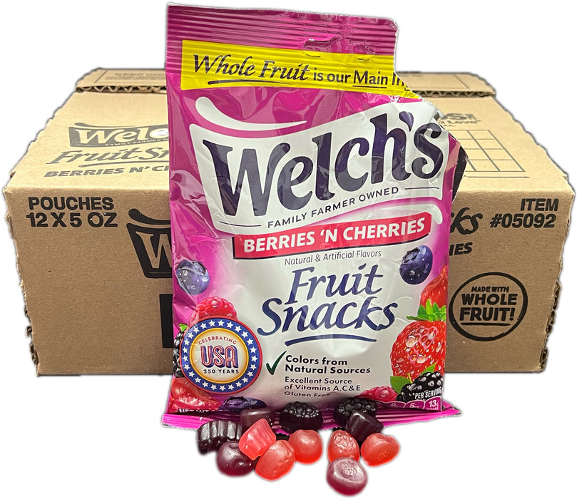 Welch's Fruit Snacks 5oz Bag Berries 'n Cherries