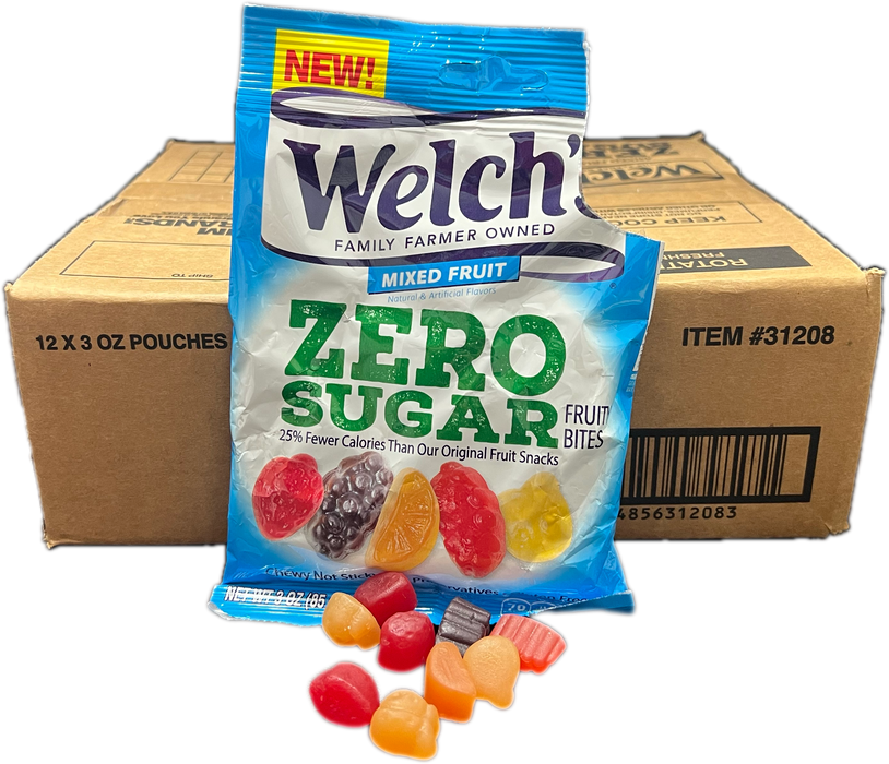 Welch's Zero Sugar Fruity Bites 3oz Bag Mixed Fruit