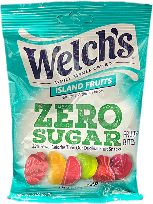 Welch's Zero Sugar Fruity Bites 3oz Bag Island Fruits