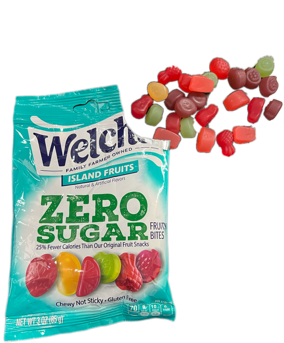 Welch's Zero Sugar Fruity Bites 3oz Bag Island Fruits